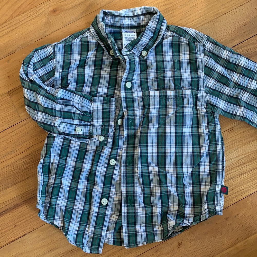 Plaid long sleeve collar shirt